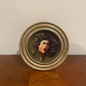 Caravaggio Medusa Head Art Print 5" Gold Frame Italian Renaissance Art